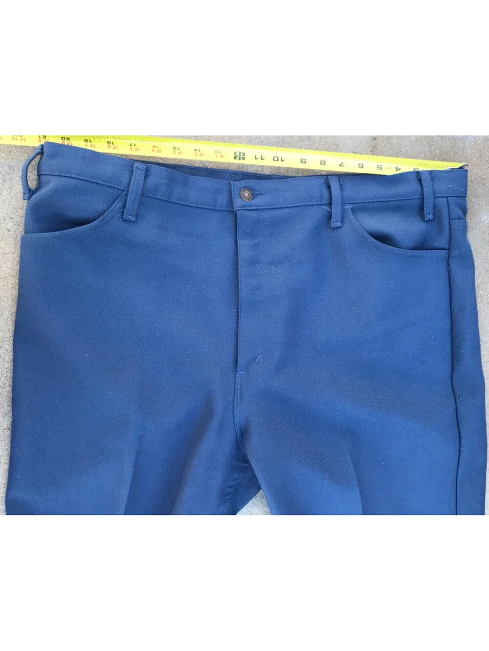 Vintage 60s/70s Big E Black Tab Levi’s Sta-Prest Pants 44x30 Made USA Lite Blue